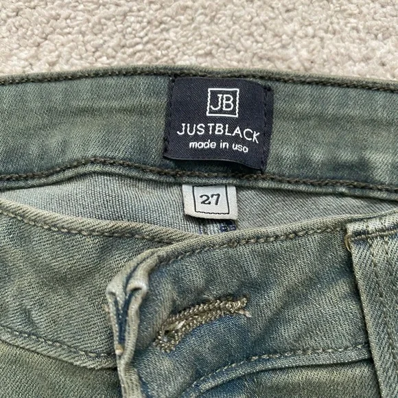 Just Black green gray distressed skinny jeans - Picture 4 of 5